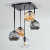 Ripoll ceiling light, globe light Amber, clear, Smoke-coloured, 5-light sources