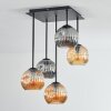 Ripoll ceiling light, globe light Amber, Smoke-coloured, 5-light sources