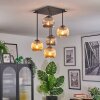 Ripoll ceiling light, globe light Amber, Smoke-coloured, 5-light sources