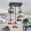 Ripoll ceiling light, globe light Amber, Smoke-coloured, 5-light sources