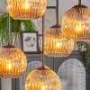 Ripoll ceiling light, globe light Amber, 5-light sources