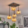 Ripoll ceiling light, globe light Amber, 5-light sources