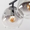 Ripoll ceiling light, globe light clear, Smoke-coloured, 2-light sources
