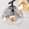 Ripoll ceiling light, globe light Amber, clear, Smoke-coloured, 2-light sources