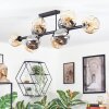 Ripoll ceiling light, globe light Amber, Smoke-coloured, 10-light sources