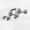 Ripoll ceiling light, globe light Smoke-coloured, 10-light sources