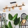 Chehalis ceiling light, globe light gold, black, 10-light sources