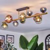 Chehalis ceiling light, globe light gold, black, 10-light sources