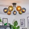 Koyoto ceiling light, globe light 82 cm blue, gold, green, 7-light sources