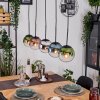 Gastor hanging light, globe light, pendant light blue, chrome, green, clear, coppery, Smoke-coloured, 5-light sources