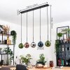 Gastor hanging light, globe light, pendant light blue, chrome, green, coppery, Smoke-coloured, 5-light sources