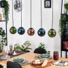 Gastor hanging light, globe light, pendant light blue, green, coppery, 5-light sources