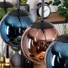 Gastor hanging light, globe light, pendant light blue, green, coppery, 5-light sources