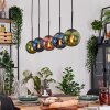 Gastor hanging light, globe light, pendant light blue, green, coppery, 5-light sources