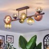 Chehalis ceiling light, globe light blue, green, clear, coppery, 8-light sources