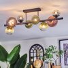 Chehalis ceiling light, globe light blue, green, clear, coppery, 8-light sources