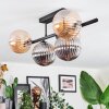 Chehalis ceiling light, globe light Amber, Smoke-coloured, 5-light sources
