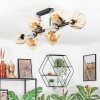 Ripoll ceiling light, globe light Amber, 10-light sources