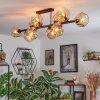 Ripoll ceiling light, globe light Amber, 10-light sources