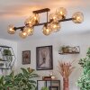 Ripoll ceiling light, globe light Amber, 10-light sources