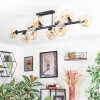 Ripoll ceiling light, globe light Amber, 10-light sources