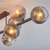 Koyoto ceiling light, globe light clear, Smoke-coloured, 10-light sources
