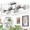 Koyoto ceiling light, globe light clear, Smoke-coloured, 10-light sources