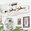 Koyoto ceiling light, globe light Amber, clear, 10-light sources