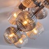 Koyoto ceiling light, globe light Amber, clear, Smoke-coloured, 10-light sources