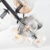 Koyoto ceiling light, globe light Amber, clear, Smoke-coloured, 10-light sources
