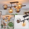 Gastor ceiling light, globe light Amber, clear, Smoke-coloured, 5-light sources