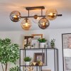 Gastor ceiling light, globe light Amber, clear, Smoke-coloured, 5-light sources
