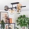 Gastor ceiling light, globe light Amber, clear, Smoke-coloured, 5-light sources