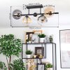 Gastor ceiling light, globe light Amber, clear, Smoke-coloured, 5-light sources