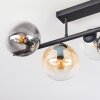Gastor ceiling light, globe light Amber, clear, Smoke-coloured, 5-light sources