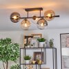 Gastor ceiling light, globe light Amber, clear, Smoke-coloured, 5-light sources