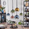 Koyoto hanging light, globe light, pendant light blue, gold, green, clear, coppery, 6-light sources
