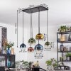 Koyoto hanging light, globe light, pendant light blue, gold, green, clear, coppery, 6-light sources