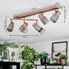 Nelar ceiling light, ceiling spotlight bronze, chrome, 5-light sources