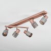Nelar ceiling light, ceiling spotlight bronze, chrome, 5-light sources