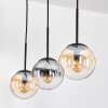 Gastor hanging light, globe light, pendant light Amber, clear, Smoke-coloured, 3-light sources