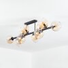 Koyoto ceiling light, globe light Amber, clear, 10-light sources