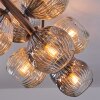 Ripoll ceiling light, globe light Amber, clear, Smoke-coloured, 10-light sources