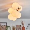 Gastor ceiling light, globe light gold, black, 8-light sources