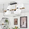 Gastor ceiling light, globe light gold, black, 8-light sources