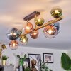 Chehalis ceiling light, globe light gold, black, 10-light sources