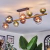 Chehalis ceiling light, globe light gold, black, 10-light sources
