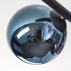 Gastor ceiling light, globe light blue, chrome, green, coppery, Smoke-coloured, 5-light sources