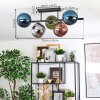 Gastor ceiling light, globe light blue, chrome, green, coppery, Smoke-coloured, 5-light sources