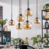 Koyoto hanging light, globe light, pendant light Amber, 6-light sources